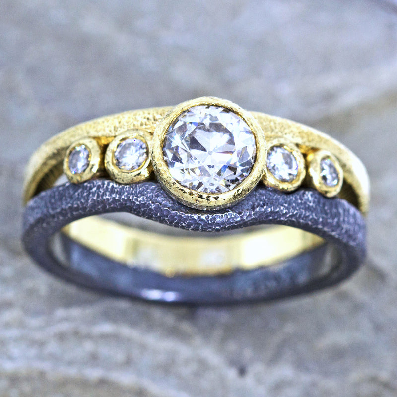 Custom Nesting Waves Diamond Ring