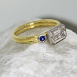Custom Delicate Double Band with diamonds and sapphires