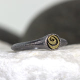 Spiral Ring in silver and gold