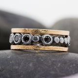 Pebbles and Black Diamond Ring