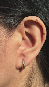 Ancient Hinged Hoop Earrings with diamonds