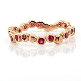 Sparkling Pebbles Ring in Rose Gold With Rubies