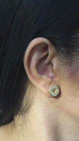 Odin Stone Stud Earrings with diamonds