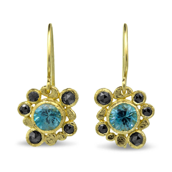 Blue Zircon Dangle Earrings