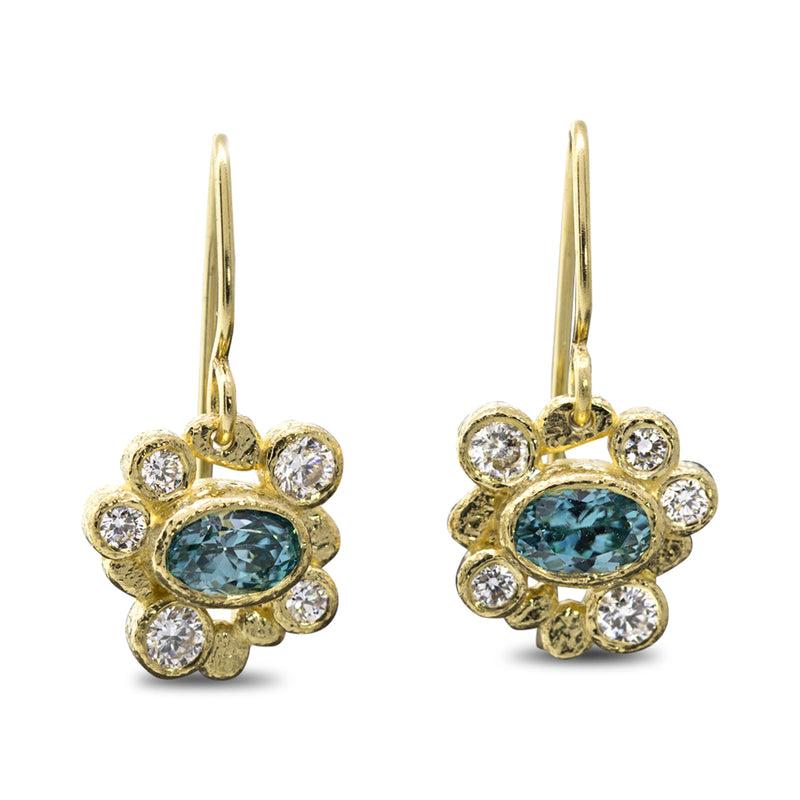 Blue Zircon Dangle Earrings
