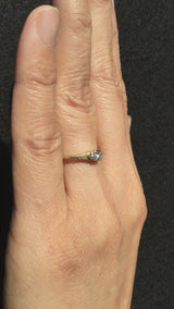 Tiny Single Dew Pond Diamond Ring in gold