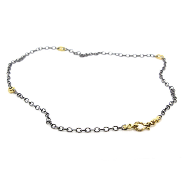 Open Pebble Cable Chain Necklace
