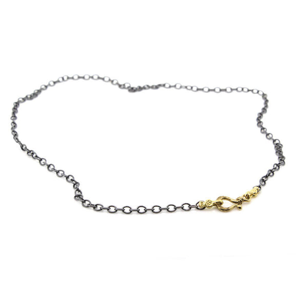 Cable Chain Necklace with Pebble Ends