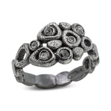 Cascading Pebbles Ring with salt and pepper diamonds