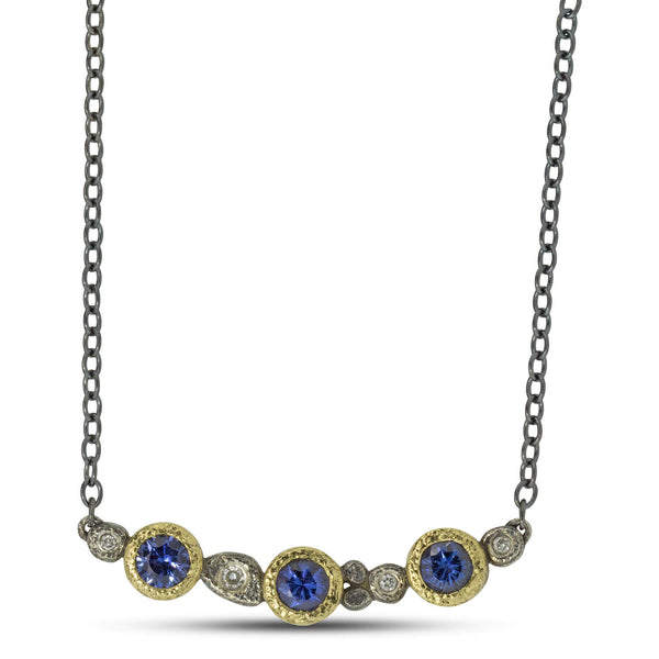 Custom Sapphire and Diamond Necklace