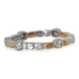 Skinny Pebbles Band in Palladium and 18k rose gold with diamonds