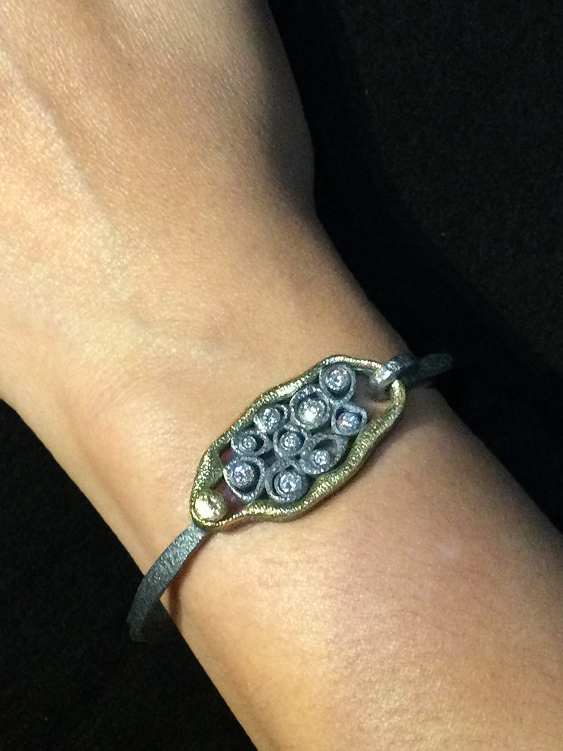 Dew Pond Diamond Bracelet With Hinged Loop Clasp Rona Fisher Jewelry