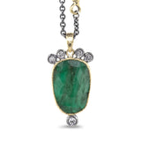 One-of-a-kind Emerald Pendant with Diamonds