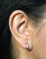 Ancient Hinged Hoop Earrings on ear