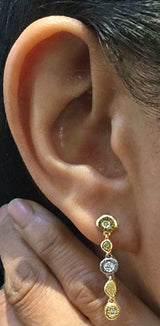 Linked Pebble Diamond Earrings