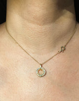 Odin Diamond Pendant Necklace on neck