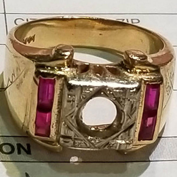 Custom Ruby Baguette Ring