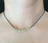 Open Pebble Link Necklace on Neck