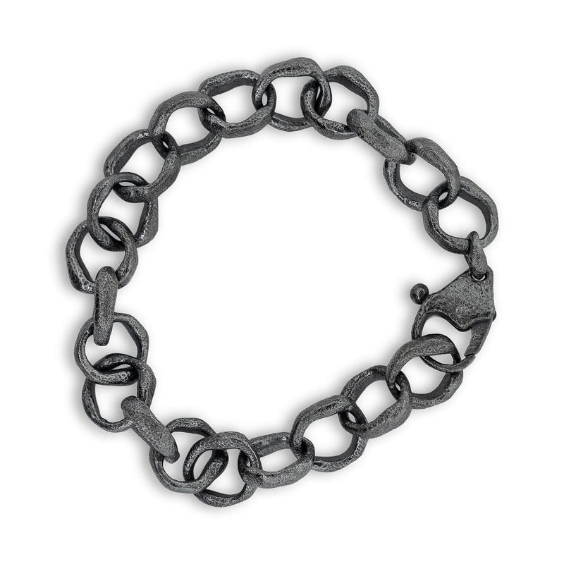 Primal Shapes Chunky Link Chain Bracelet in Oxidized Sterling Silver