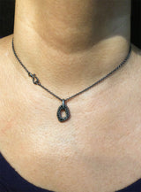 Open Pebble Pave Diamond Pendant Necklace