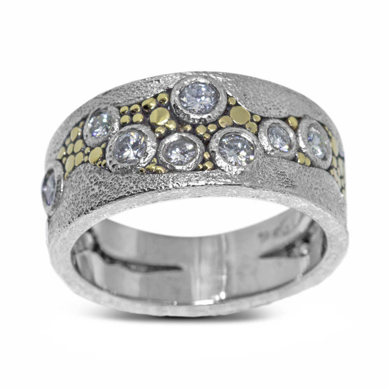Custom River Pebbles Diamond Ring 