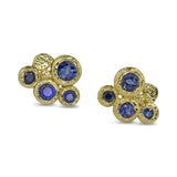 Sapphire Cluster Stud Earrings 