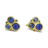 Sapphire Cluster Stud Earrings 