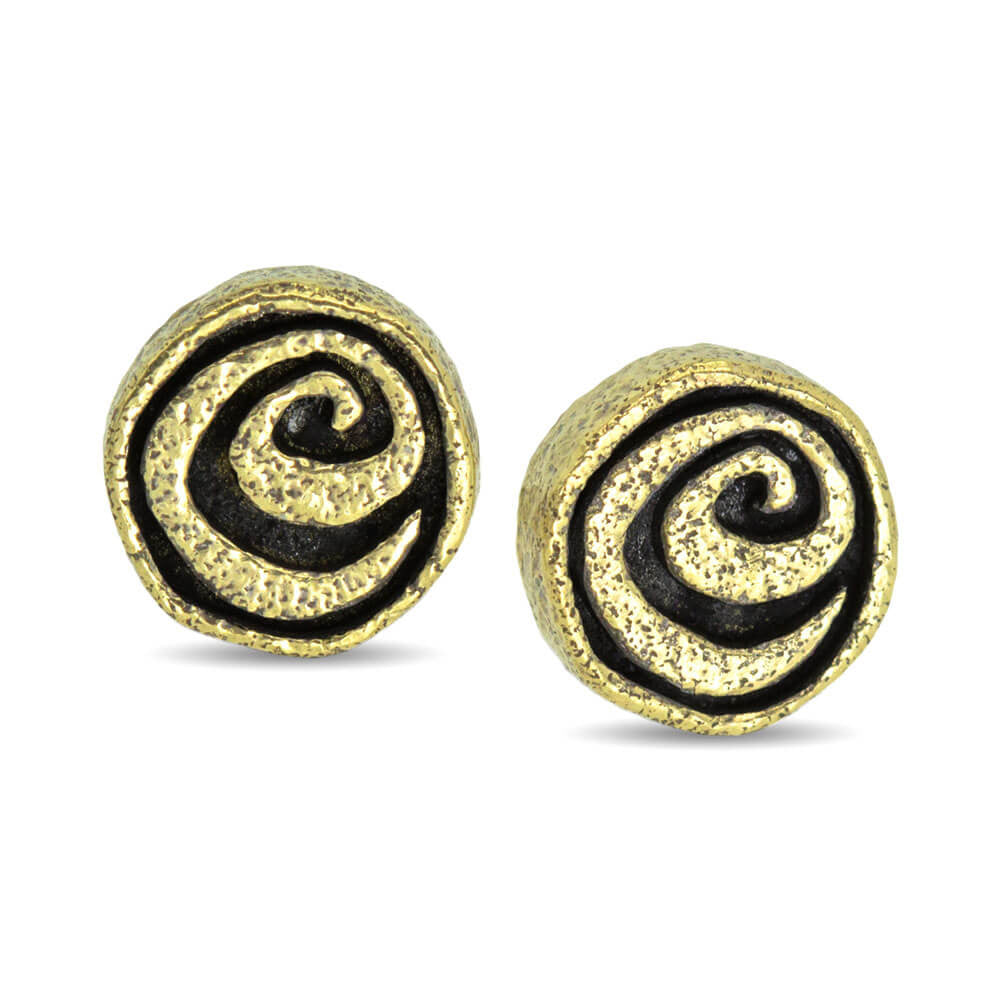 Spiral Earring Studs in 18K yellow gold