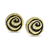 Spiral stud earrings in 18k yellow gold